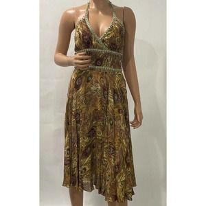 phoebe couture dress Size Small Halter Sun Style 100% Viscous